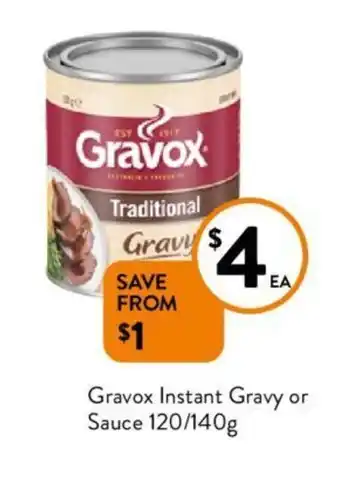 Foodworks Gravox Instant Gravy or Sauce 120/140g offer