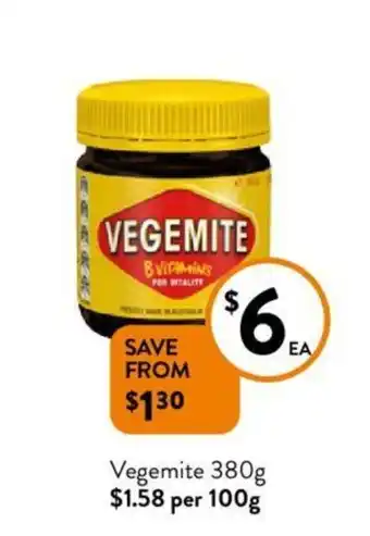 Foodworks Vegemite 380g offer