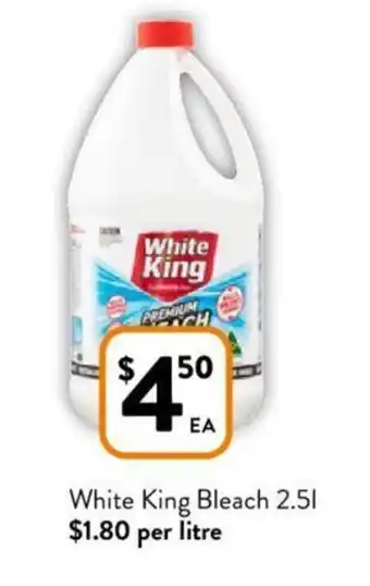 Foodworks White King Bleach 2.5L offer