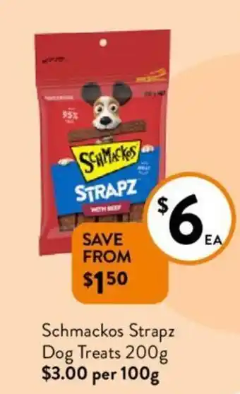 Foodworks Schmackos Strapz Dog Treats 200g offer