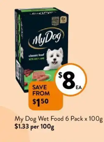 Foodworks My Dog Wet Food 6 Pack x 100g offer