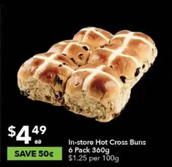Ritchies In-store Hot Cross Buns 6 Pack 360g offer