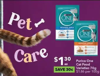Ritchies Purina One Cat Food Varieties 70g offer