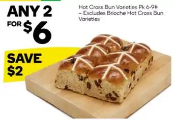 Woolworths Hot Cross Bun Varieties Pk 6-9 offer