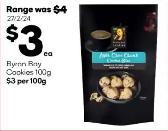 Woolworths Byron Bay Cookies 100g offer