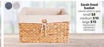 Cheap as Chips Sarah Lined Basket Small offer
