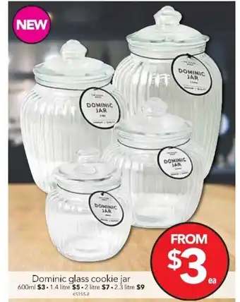 Dominic Glass Cookie Jar 600ml