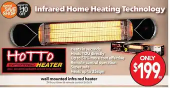 Cheap as Chips Wall Mounted Infra Red Heater offer