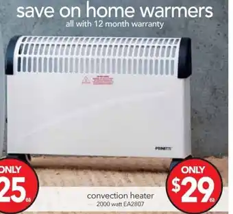 Cheap as Chips Convection Heater 2000W offer