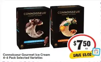 IGA Connoisseur Gourmet Ice Cream 4-6 Pack offer