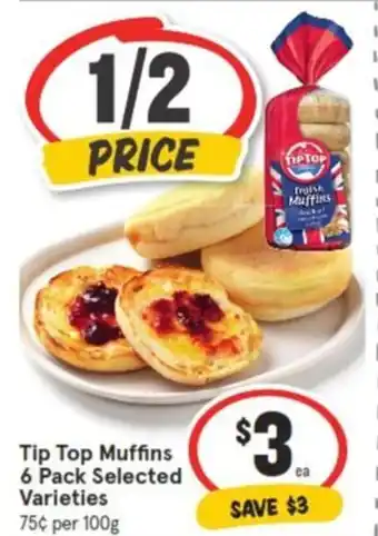 IGA Tip Top Muffins 6 Pack offer