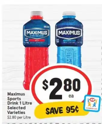 IGA Maximus Sports Drink 1 Litre offer