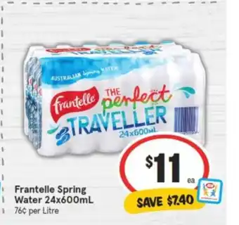 IGA Frantelle Spring Water 24x600mL offer