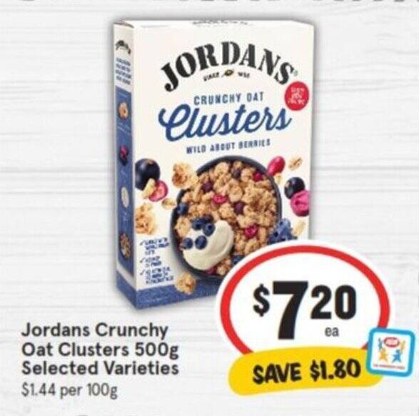 Jordans Crunchy Oat Clusters 500g offer at IGA