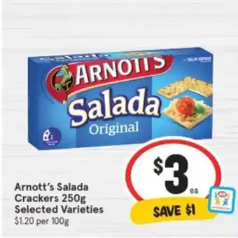 IGA Arnott's Salada Crackers 250g offer