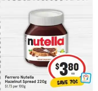 IGA | Ferrero Nutella Hazelnut Spread 220g offer