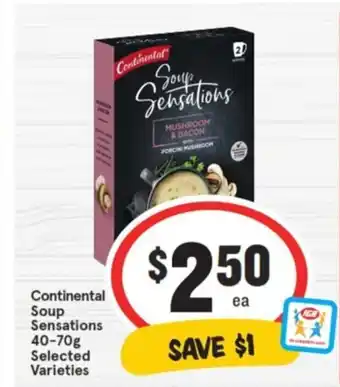 IGA Continental Soup Sensations 40-70g offer