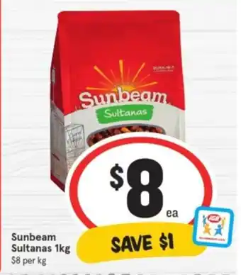 IGA Sunbeam Sultanas 1kg offer