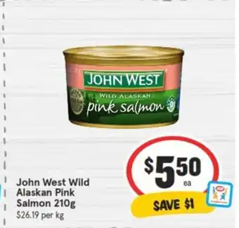 IGA John West Wild Alaskan Pink Salmon 210g offer