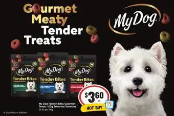 IGA My Dog Tender Bites Gourmet Treats 100g offer