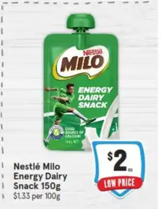 IGA Nestlé Milo Energy Dairy Snack 150g offer