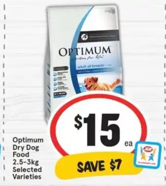 IGA Optimum Dry Dog Food 2.5-3kg offer