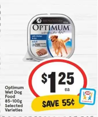 IGA Optimum Wet Dog Food 85-100g offer