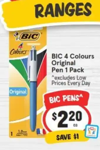 IGA BIC 4 Colours Original Pen 1 Pack offer