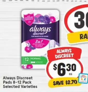 Always Discreet Pads 8-12 Pack