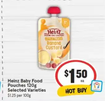IGA Heinz Baby Food Pouches 120g offer