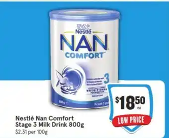IGA Nestlé Nan Comfort Stage 3 Milk Drink 800g offer