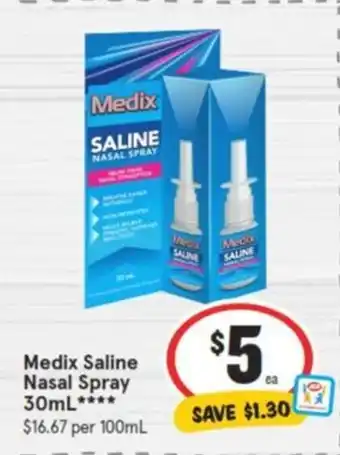 IGA Medix Saline Nasal Spray 30mL offer