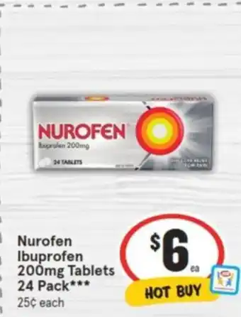 IGA Nurofen Ibuprofen 200mg Tablets 24 Pack offer