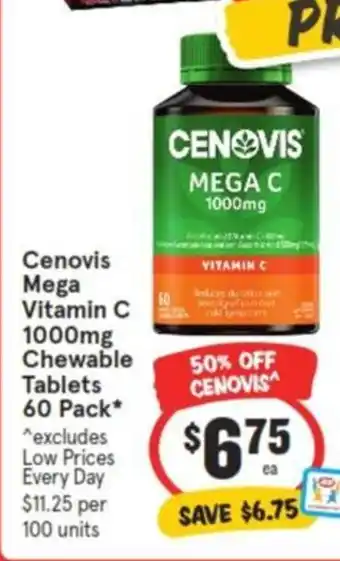 Cenovis Mega Vitamin C 1000mg Chewable Tablets 60 Pack