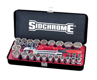 Sidchrome 31 piece 1/2" af/metric socket set