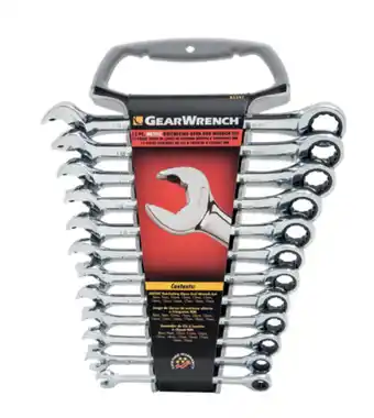 Total Tools Gearwrench 12 piece metric ratcheting ring & open end spanner set offer