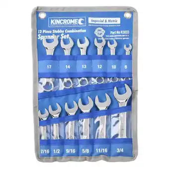 Total Tools Kincrome 12 piece stubby combination spanner set imperial & metric offer