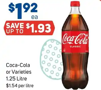 Foodland Coca-Cola or Varieties 1.25 Litre offer