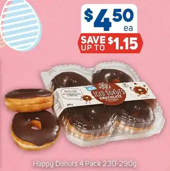Foodland Happy Donuts 4 Pack 230-290g offer