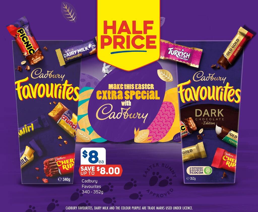 Cadbury Favourites 340-352g offer at Foodland