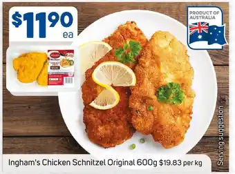 Foodland Ingham's Chicken Schnitzel Original 600g offer
