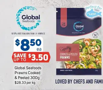Foodland Global Seafoods Prawns Cooked & Peeled 300g offer