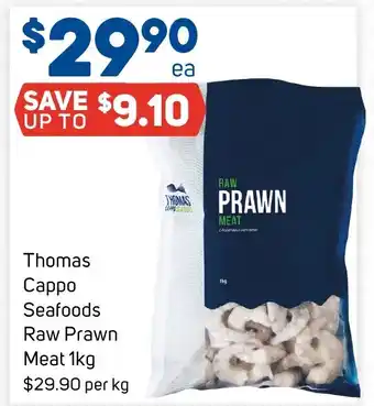 Foodland Thomas Cappo Seafoods Raw Prawn Meat 1kg offer