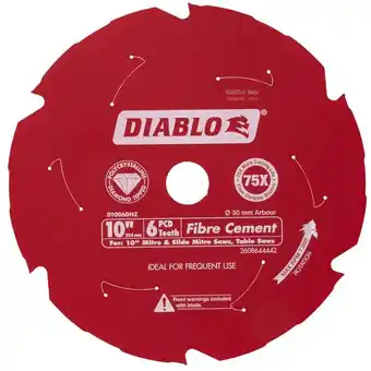 Diablo 254mm 6t pcd fibre cement blade
