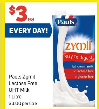 Foodland Pauls Zymil Lactose Free UHT Milk 1 Litre offer