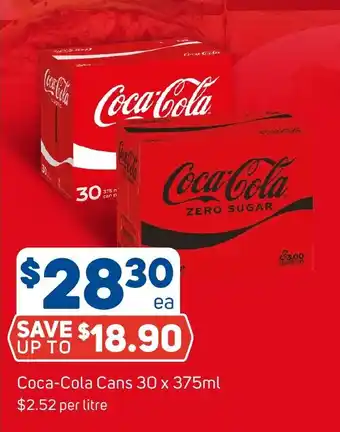 Foodland Coca-Cola Cans 30 x 375mL offer