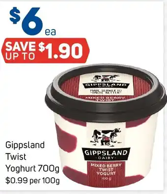 Foodland Gippsland Twist Yoghurt 700g offer