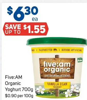 Foodland five:am organic Yoghurt 700g offer