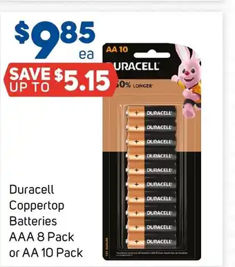 Foodland Duracell Coppertop Batteries AAA 8 Pack or AA 10 Pack offer