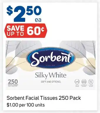 Foodland Sorbent Facial Tissues 250 Pack offer